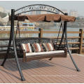 Hot selling metal rattan swing chair 3-seater for adults with canopy garden furniture